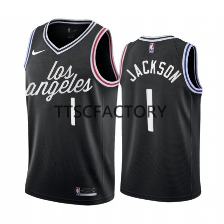Maillot Homme Los Angeles Clippers Reggie Jackson 1 Nike 2022-23 City Edition Noir Swingman